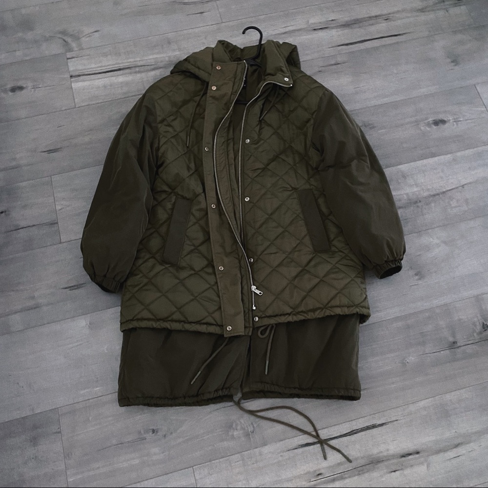 Zara Olive Puffer Jacket